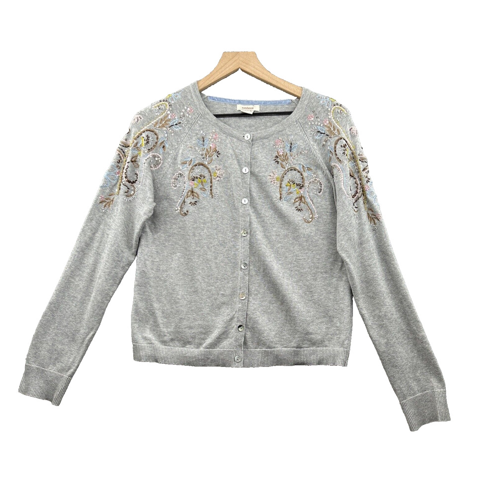 Sundance Gray Embroidered Cardigan